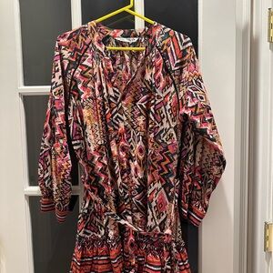 Zara Vibrant Multicolor Long Sleeve Dress